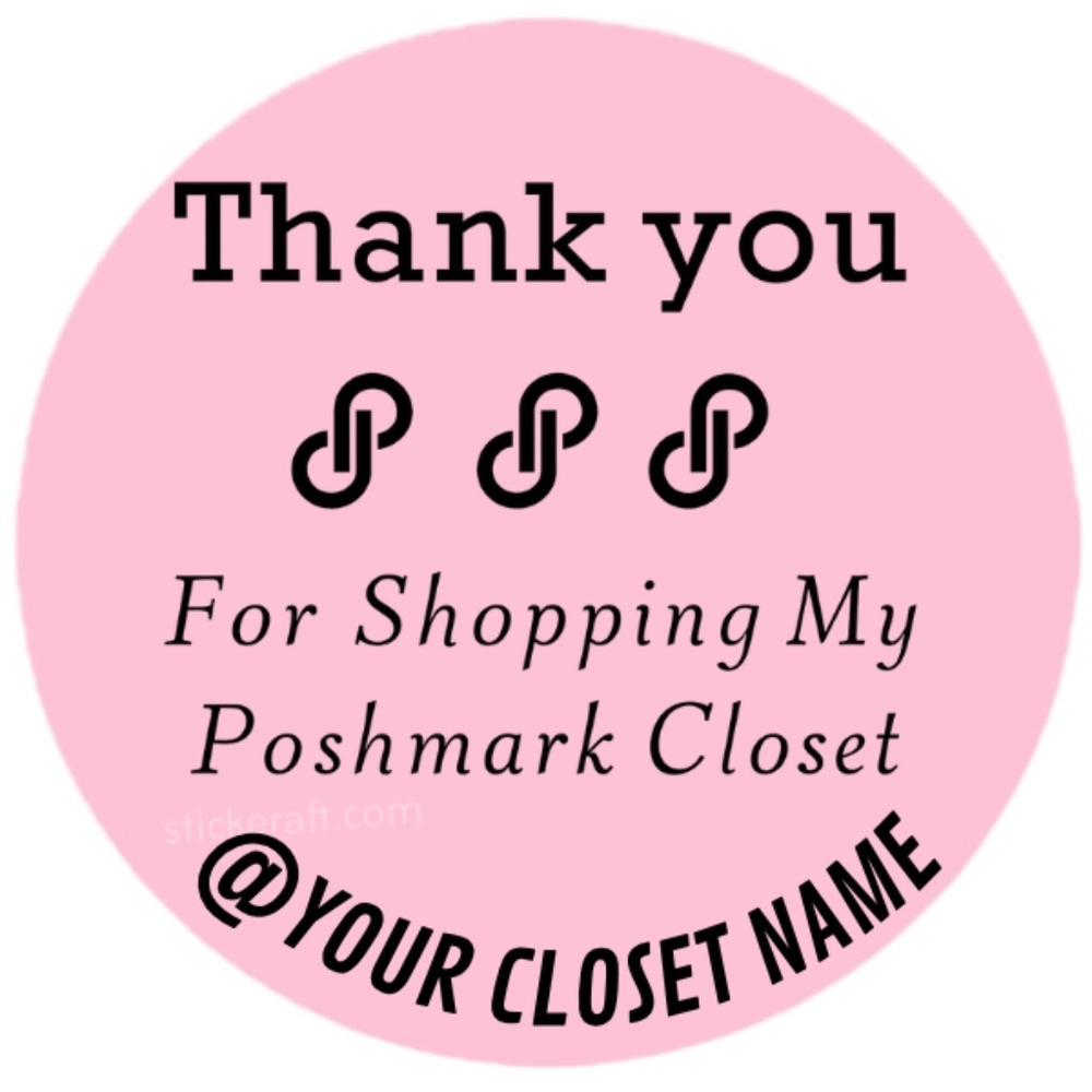 Thank You for Shopping My Poshmark Closet  Sticker – 2 Inch Round CUSTOM LABEL